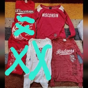 SOLD 3 University of Wisconsin T-shirt, Long Sleeve, & Sweatshirt